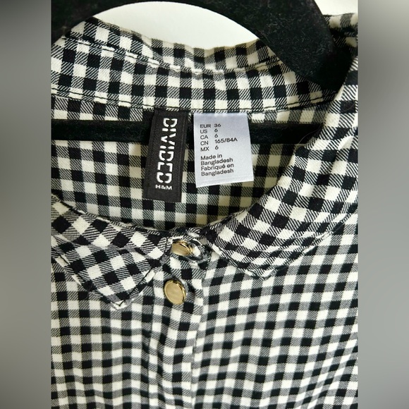 Custom H&M Gingham Button-up - Picture 4 of 6